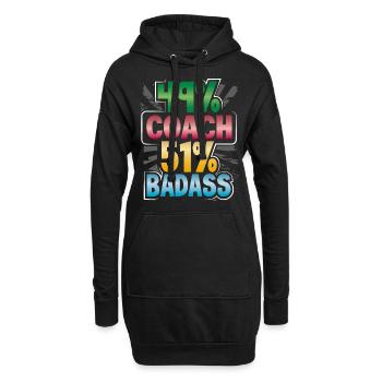 Coach Geschenk 49% Coach 51% Badass Coach Humor - Hoodie-Kleid - Schwarz - Vorne