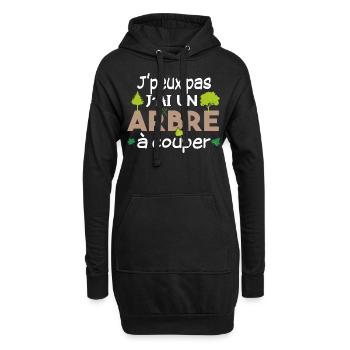 Bûcheron Forestier élagueur métier Forêt bois - Sweat-shirt à capuche long Femme - noir - Devant