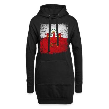 Tyrol tyrolien aigles armoiries Retro Drapeau drapeau - Sweat-shirt à capuche long Femme - noir - Devant
