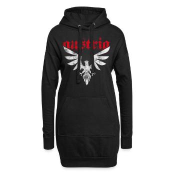 Österreich Adler Wappen - Hoodie-Kleid - Schwarz - Vorne