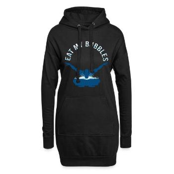 Schwimmbad Spruch Lustig "Eat My Bubbles" Geschenk - Hoodie-Kleid - Schwarz - Vorne