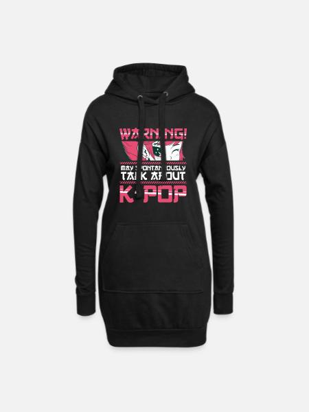 K-Pop - Hoodie-Kleid - Schwarz