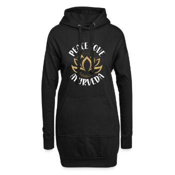 Massages Ayurveda Cadeaux | Hindouisme Ayurweda - Sweat-shirt à capuche long Femme - noir - Devant