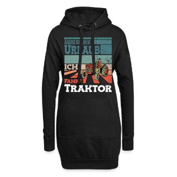 Andere fahren in Urlaub ich fahre Traktor - Hoodie-Kleid - Schwarz - Vorne