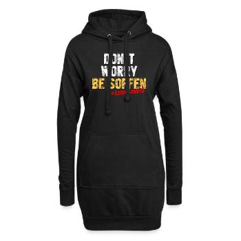 Don´t worry be soffen - Lebensmotto - Hoodie-Kleid - Schwarz - Vorne