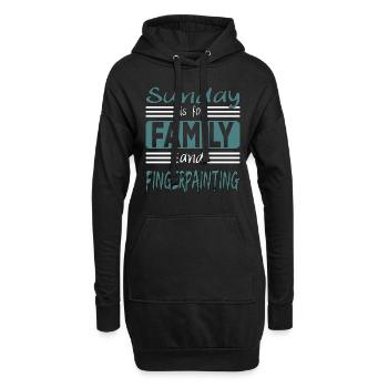 Sunday is for family and Fingerpainting Spruch - Hoodie-Kleid - Schwarz - Vorne
