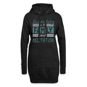 Le dimanche est pour la famille et la méditation en disant - Sweat-shirt à capuche long Femme - noir - Devant