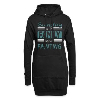 Le dimanche est pour la famille et la peinture Spruch - Sweat-shirt à capuche long Femme - noir - Devant