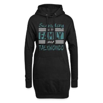 Sunday is for family and Taekwondo Spruch - Hoodie-Kleid - Schwarz - Vorne
