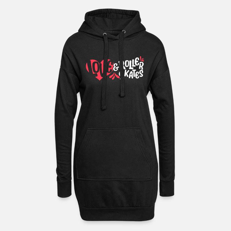 Rollschuhlaufen Liebe & Rollschuhe Rollerskate - Hoodie-Kleid - Schwarz