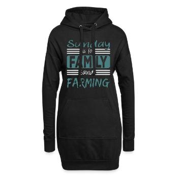 Sunday is for family and Farming Spruch - Sweat-shirt à capuche long Femme - noir - Devant
