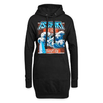 Japan, Isshiki Beach, Surfing Hokusai-Welle - Hoodie-Kleid - Schwarz - Vorne