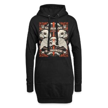 Vintage-Skull Totenkopf Biker-Design mit Schlangen - Hoodie-Kleid - Schwarz - Vorne