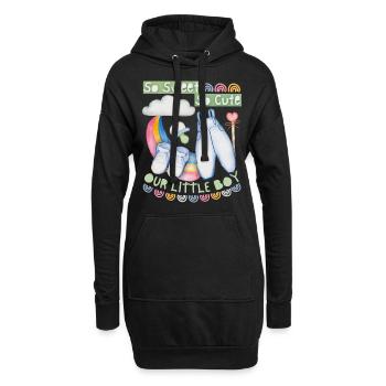 Bébé, bébé garçon, bébé garçon, dire avec arc-en-ciel - Sweat-shirt à capuche long Femme - noir - Devant
