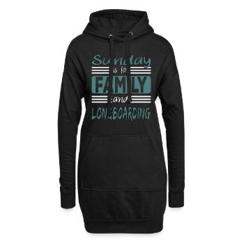 Le dimanche est pour la famille et le Longboard Spruch - Sweat-shirt à capuche long Femme - noir - Devant