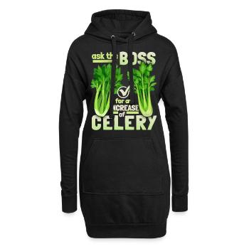 Sellerie, lustiger Spruch, Pun, Celery-Raise - Hoodie-Kleid - Schwarz - Vorne