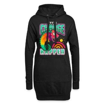 Caméléon, dicton drôle, dicton motivant - Sweat-shirt à capuche long Femme - noir - Devant