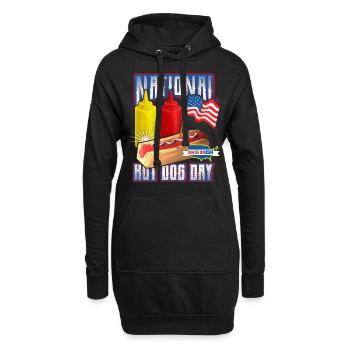 Hot Dog Saying, Journée nationale du hot-dog - Sweat-shirt à capuche long Femme - noir - Devant