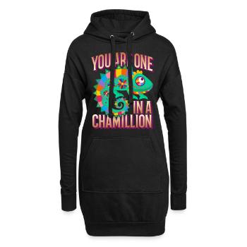 Chameleon funny saying You-Are-One-In-A-Million - Hoodie Dress - black - Front