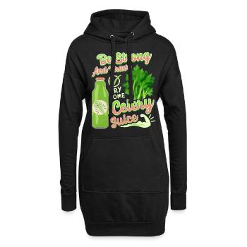 Céleri, dicton amusant, jus de céleri d’essai - Sweat-shirt à capuche long Femme - noir - Devant