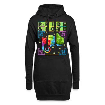 Rainbow Chameleon, LGBT Pride-Rainbow LGBTQ - Hoodie Dress - black - Front