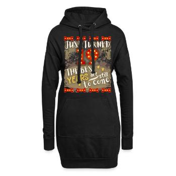 19. Geburtstag 19 Jahre alt Vintage-Design, Spruch - Hoodie-Kleid - Schwarz - Vorne