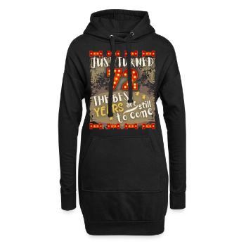 72. Geburtstag 72 Jahre alt Vintage-Design, Spruch - Hoodie-Kleid - Schwarz - Vorne