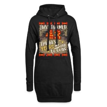 42. Geburtstag 42 Jahre alt Vintage-Design, Spruch - Hoodie-Kleid - Schwarz - Vorne