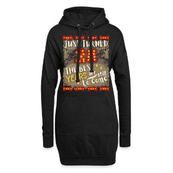 28. Geburtstag 28 Jahre alt Vintage-Design, Spruch - Hoodie-Kleid - Schwarz - Vorne