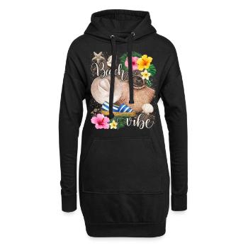 Vacances à la mer, à la plage, à la plage, à l’ambiance de plage espadrilles - Sweat-shirt à capuche long Femme - noir - Devant