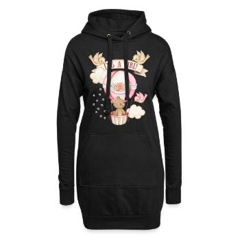 Baby-Girl, Teddybär-Baby, Cute-Design It's a girl - Hoodie-Kleid - Schwarz - Vorne