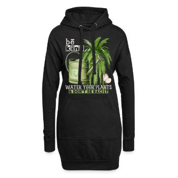 Pflanzen-Fan, Antirassismus be-kind, Frieden Peace - Hoodie-Kleid - Schwarz - Vorne