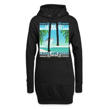 Kreuzfahrt, lustiger Spruch Rentner-Pläne, Rentner - Hoodie-Kleid - Schwarz - Vorne