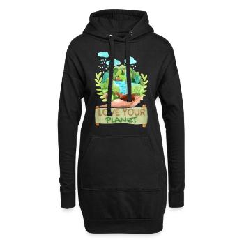 Journée mondiale de l’environnement, Journée mondiale de l’environnement Protection de l’environnement - Sweat-shirt à capuche long Femme - noir - Devant