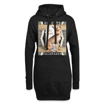 Chihuahua, chien de race - Sweat-shirt à capuche long Femme - noir - Devant