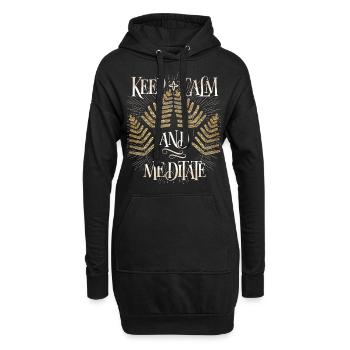 Méditation, méditation, calme, dicton drôle - Sweat-shirt à capuche long Femme - noir - Devant
