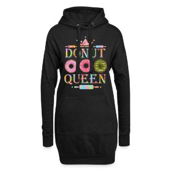 Donuts, Donuts backen, Donut-Queen lustiger Spruch - Hoodie-Kleid - Schwarz - Vorne