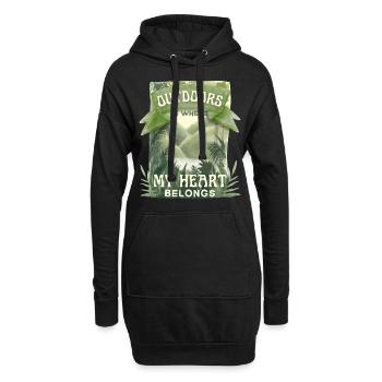 Outdoor-Sport, Berge, Camping, Wandern - Hoodie-Kleid - Schwarz - Vorne