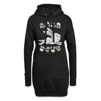 Run-Faster-Rabbit-Run, Lapin doux, Dicton drôle - Sweat-shirt à capuche long Femme - noir - Devant