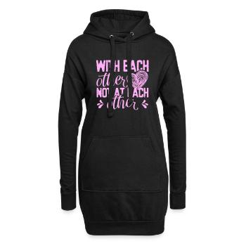L’unité les uns avec les autres et non l’un à l’autre fonctionne - Sweat-shirt à capuche long Femme - noir - Devant