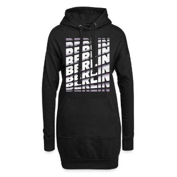 Berlin Deutschland Stadt Schrift Skyline Heimat - Hoodie-Kleid - Schwarz - Vorne