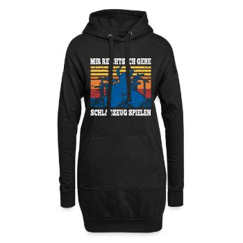Mir Reichts Ich Gehe Schlagzeug Spielen Drummer - Hoodie-Kleid - Schwarz - Vorne