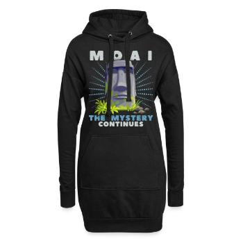 Moai, Steinköpfe, Osterinsel Rapa-Nui - Hoodie-Kleid - Schwarz - Vorne