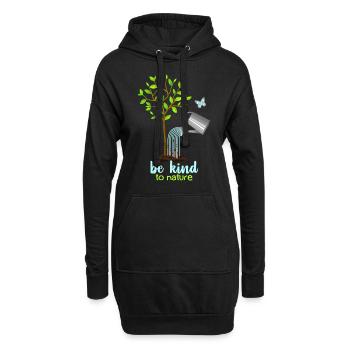 Conservation de la nature, arbre et arrosoir, protection de l’environnement - Sweat-shirt à capuche long Femme - noir - Devant