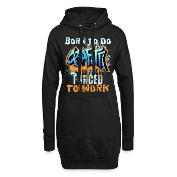 Graffiti-Stil, lustiger Spruch Born-to-do-Grafitti - Hoodie-Kleid - Schwarz - Vorne