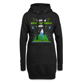Welt Umwelttag, World Environment Day - Hoodie-Kleid - Schwarz - Vorne