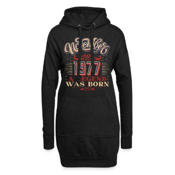 1977 anniversaire, novembre-1977, 11-1977 - Sweat-shirt à capuche long Femme - noir - Devant
