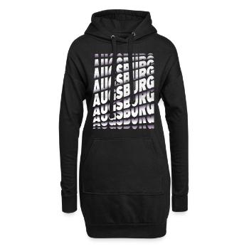 Augsburg Deutschland Stadt Schrift Skyline Heimat - Hoodie-Kleid - Schwarz - Vorne