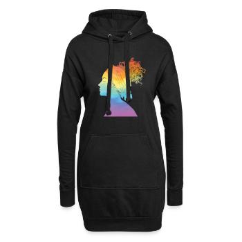 Rainbow Life, Femme, Liberté Rainbow Life, Wom - Sweat-shirt à capuche long Femme - noir - Devant