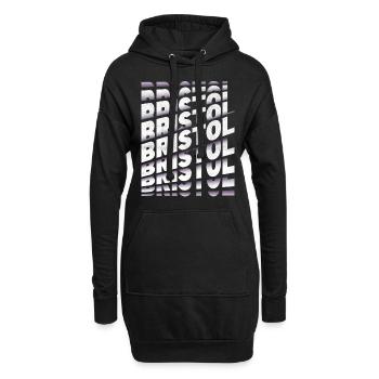 Bristol England UK Stadt Schrift Skyline Heimat - Hoodie-Kleid - Schwarz - Vorne